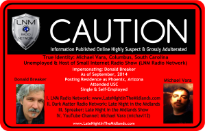 LNM Radio Network-Michael Vara-Late Night In The Midlands-Google Plus Profile Impersonation-Online User Warning-iPredator Alert Image